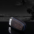 Funky Genuine Leather Key Ring Auto Key Bags Smart for Audi Q5 - Blue
